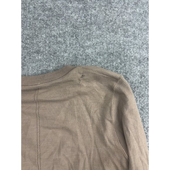 Athleta Athletic Long Sleeve T-Shirt Women's Medium Taupe Brown Crew Neck Fitted - Picture 9 of 9